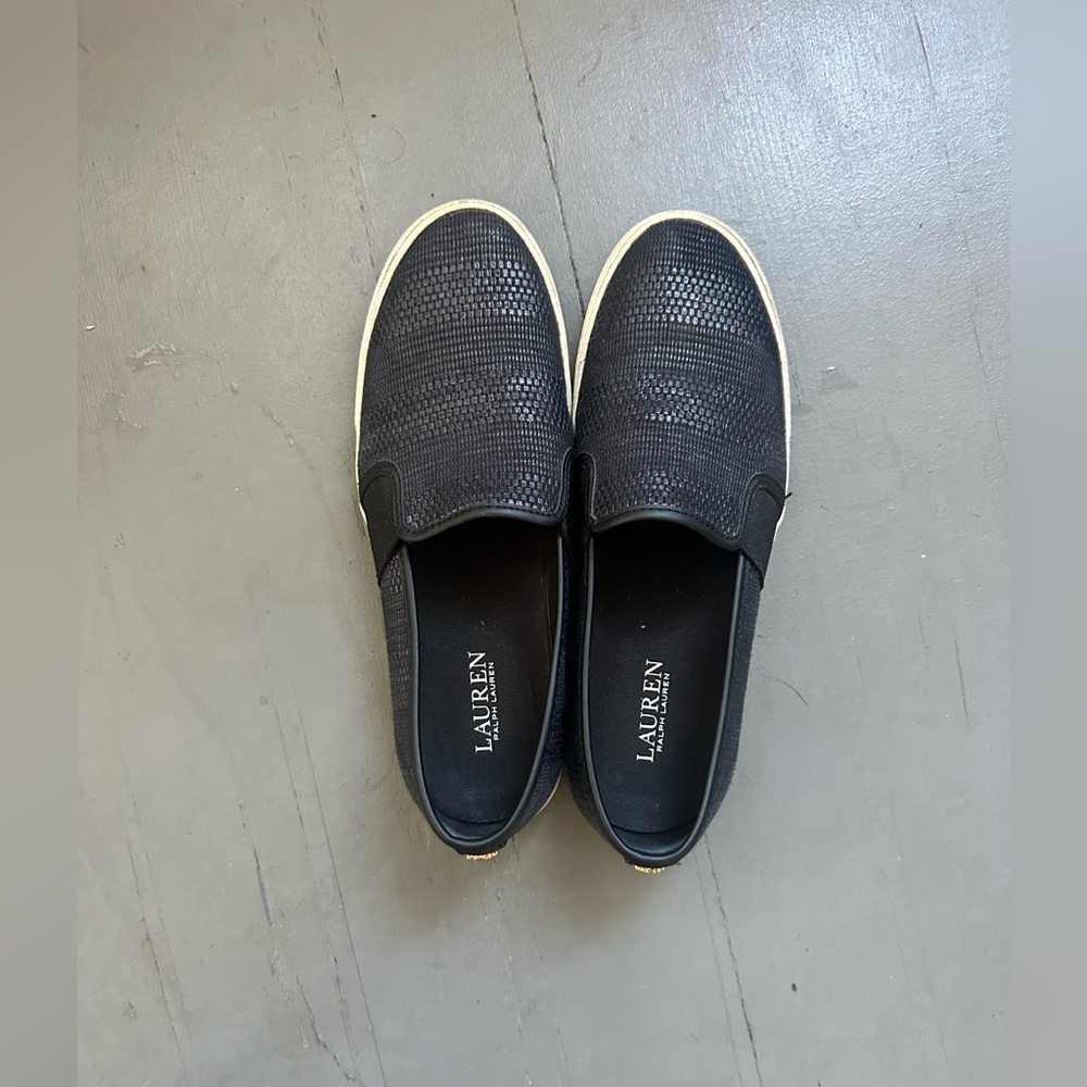 Ralph Lauren Black Slip On Sneakers